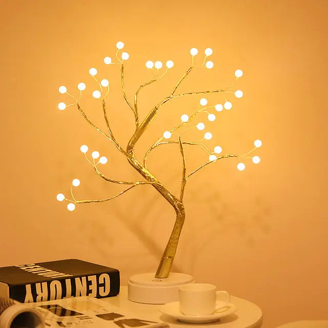 LED Night Light Tabletop Bonsai Tree Light Lamp USB