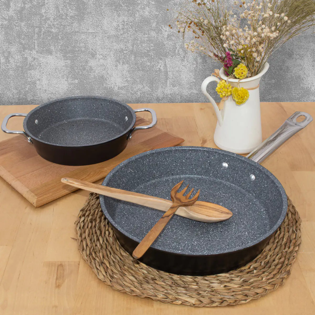 Serenk Excellence 2 Piece Granite Pan Set