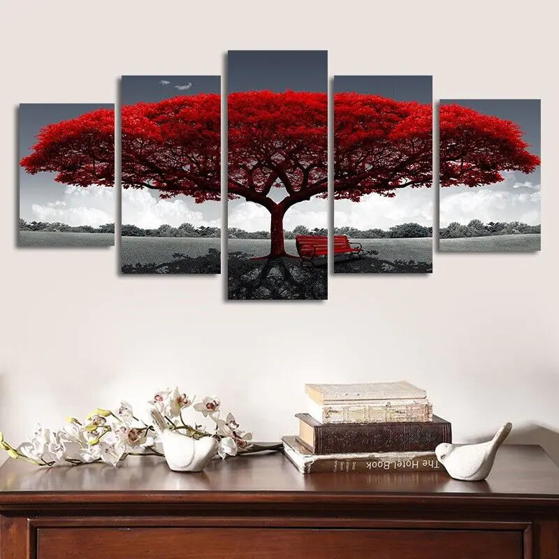 5Pcs Canvas Print Paintings Landscape Pictures Wall Art Modern Living Room Decor